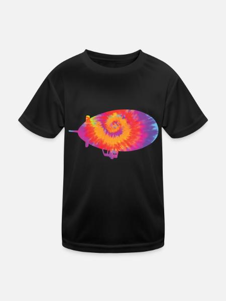 Zeppelin - Kinder Funktions-T-Shirt - Schwarz - Vorne