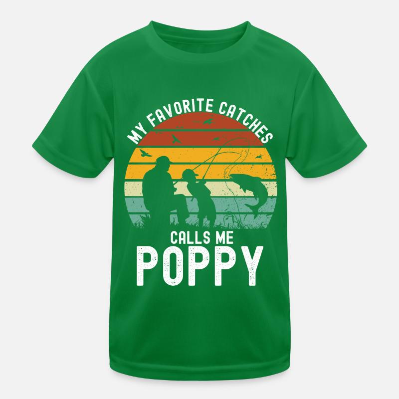 Fischereimohn Amerikanischer Flaggenfischer Poppi Kinder Funktions-T-Shirt