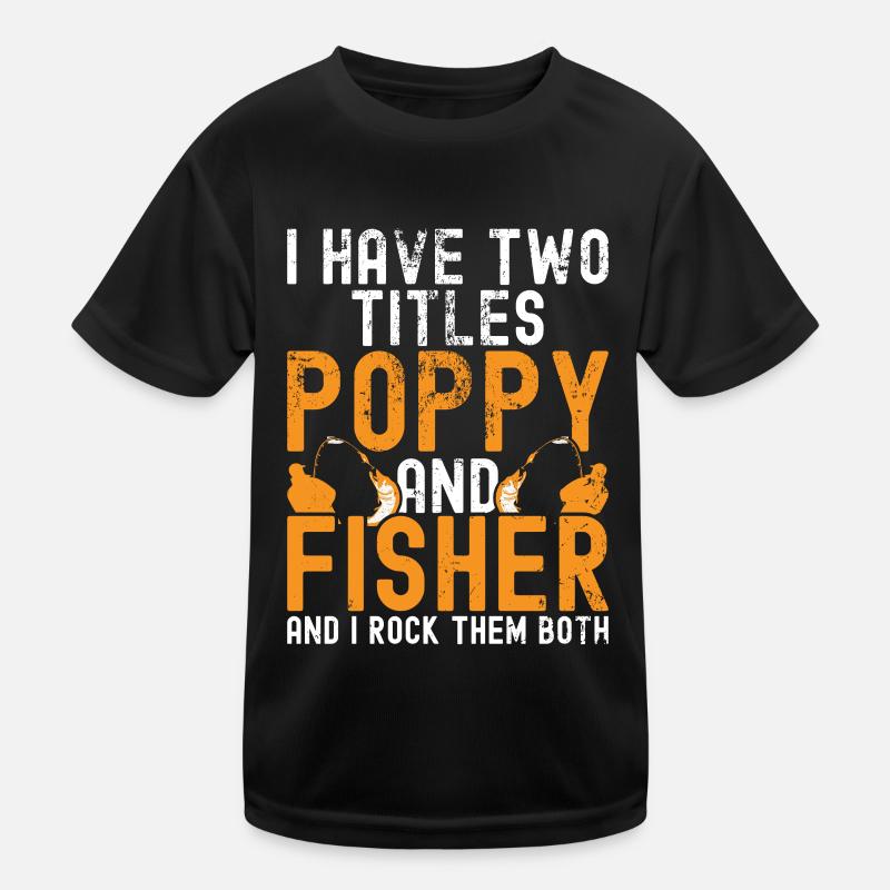 Fischereimohn Amerikanischer Flaggenfischer Poppi Kinder Funktions-T-Shirt