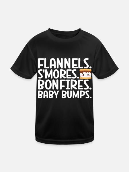 Marshmallow S'more - Kinder Funktions-T-Shirt - Schwarz - Vorne