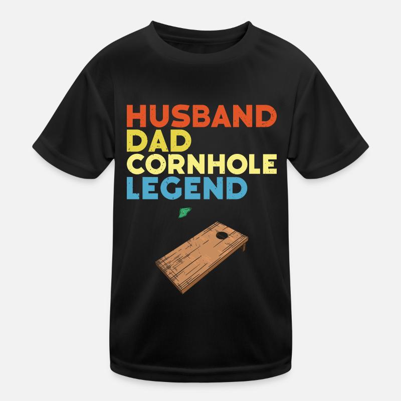 Cornhole - Kinder Funktions-T-Shirt - Schwarz