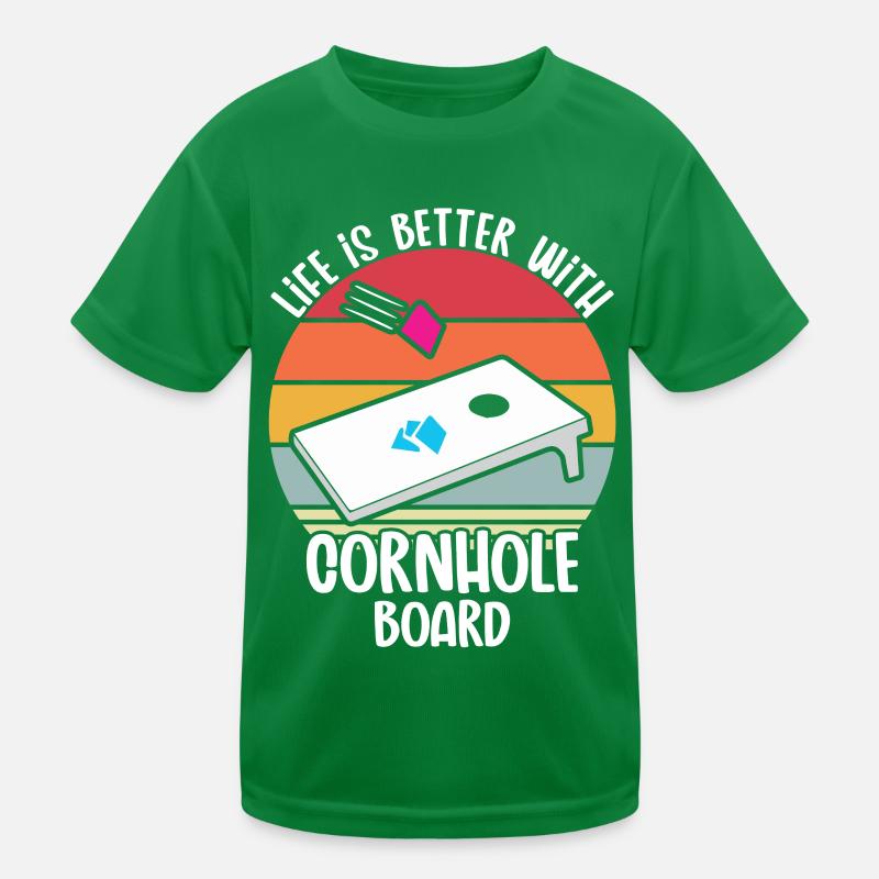 Cornhole Kinder Funktions-T-Shirt