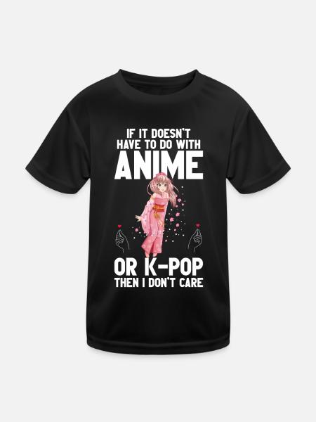 Anime & K-Pop Music Kpop Japanese Manga Otaku - Kinder Funktions-T-Shirt - Schwarz - Vorne