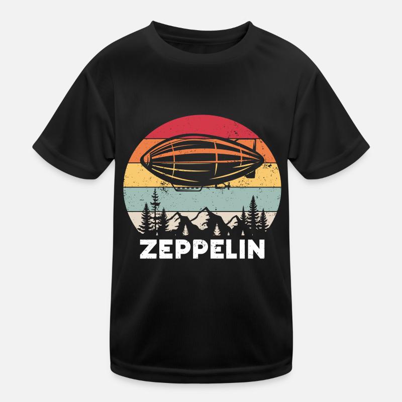 Zeppelin Flugzeugluftschiff Leitbarer Luftfahrt Kinder Funktions-T-Shirt