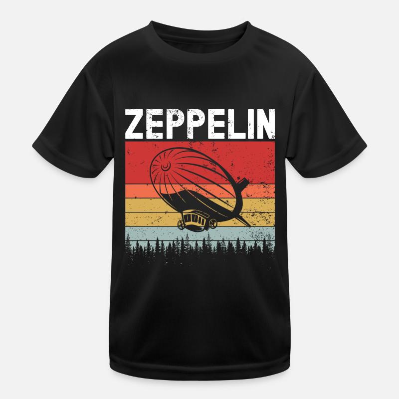 Zeppelin Aircraft Airship Guided Aviation Kids Functional T-Shirt