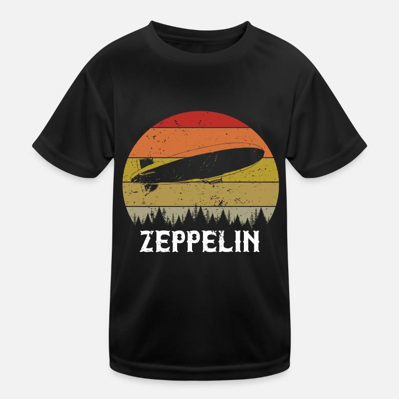 Zeppelin Aircraft Airship Guided Aviation Kids Functional T-Shirt
