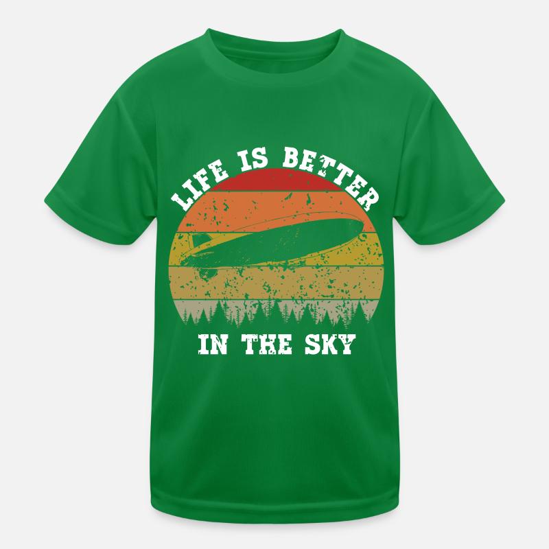Zeppelin Flugzeugluftschiff Leitbarer Luftfahrt Kinder Funktions-T-Shirt