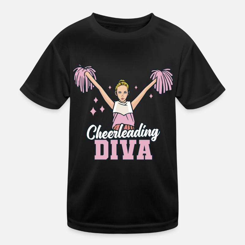 Cheerleading-tyttö Cheerleading-nuoret - Lasten tekninen t-paita - musta