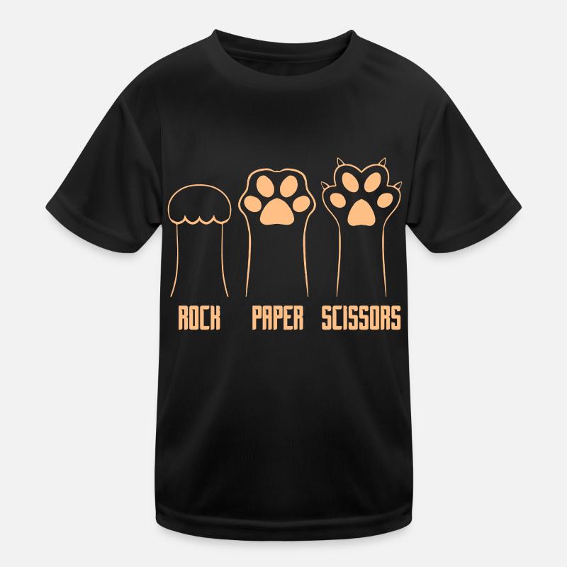 Rock Paper Scissors Hand Game Funny Cat Kids Kids Functional T-Shirt