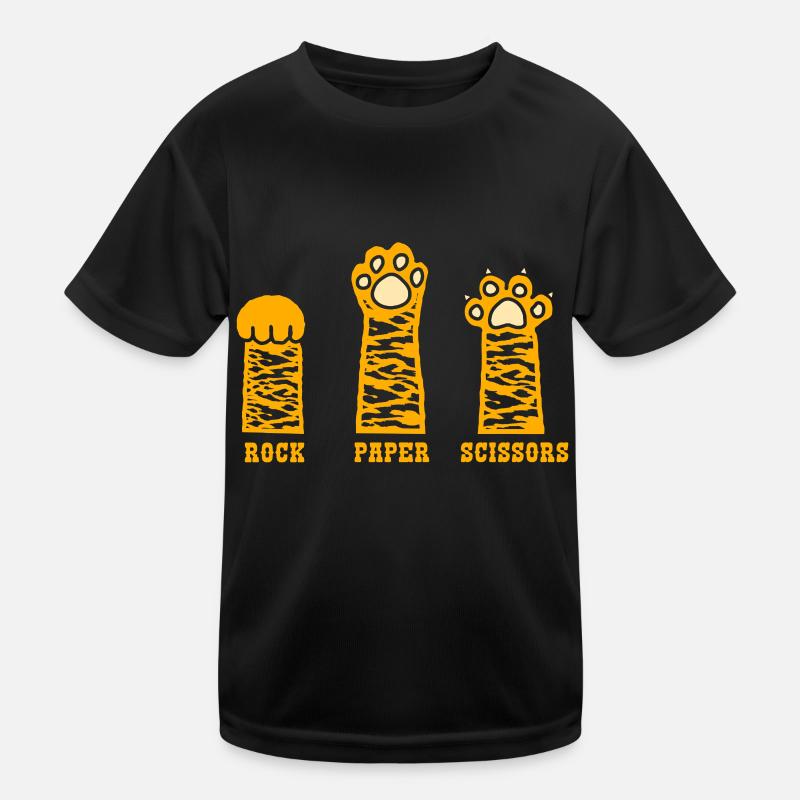 Rock Paper Scissors Hand Game Funny Cat Kids Kids Functional T-Shirt