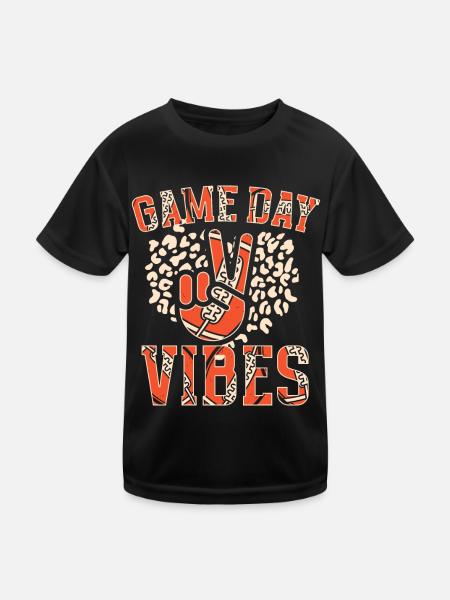 Game Day American Football Groovy Football - Kids Functional T-Shirt - black - Front
