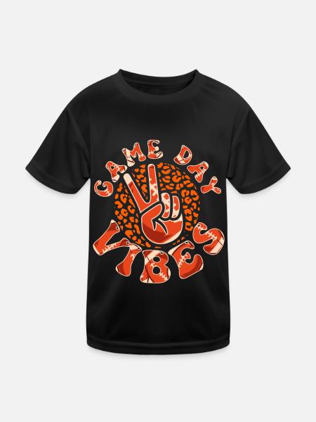 Game Day American Football Groovy Football - Kids Functional T-Shirt - black - Front