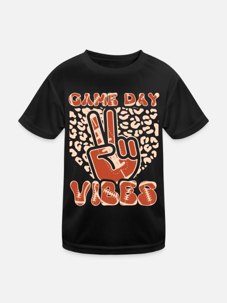 Game Day American Football Groovy Football - Kids Functional T-Shirt - black - Front