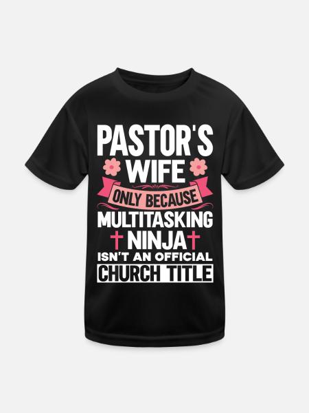 Pasteur Femme Jésus Appréciation de l’Église Chrétienne - T-shirt sport Enfant - noir - Devant