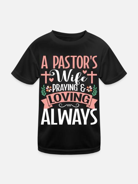 Pasteur Femme Jésus Appréciation de l’Église Chrétienne - T-shirt sport Enfant - noir - Devant