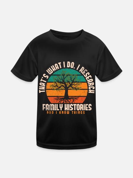 Genealogy Genetics Genealogist Ancestors - Kids Functional T-Shirt - black - Front