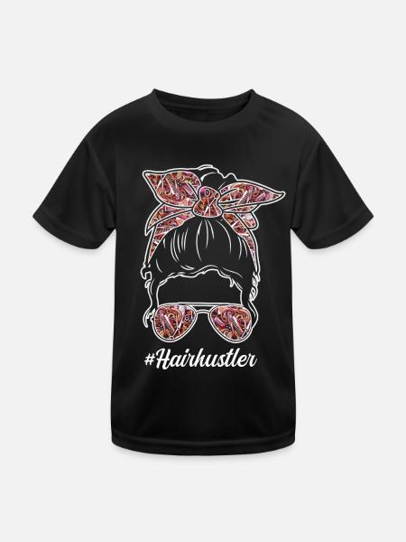 Hairstylist Hair Salon Cosmetology - Kids Functional T-Shirt - black - Front
