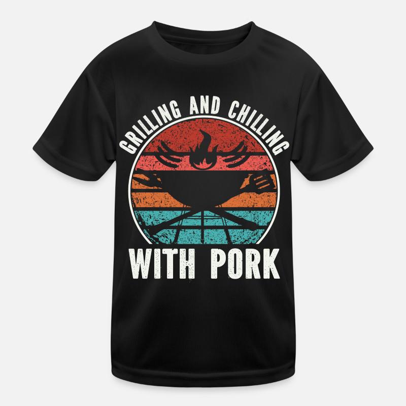Grill Grillgrill Schweinefleisch Kinder Funktions-T-Shirt