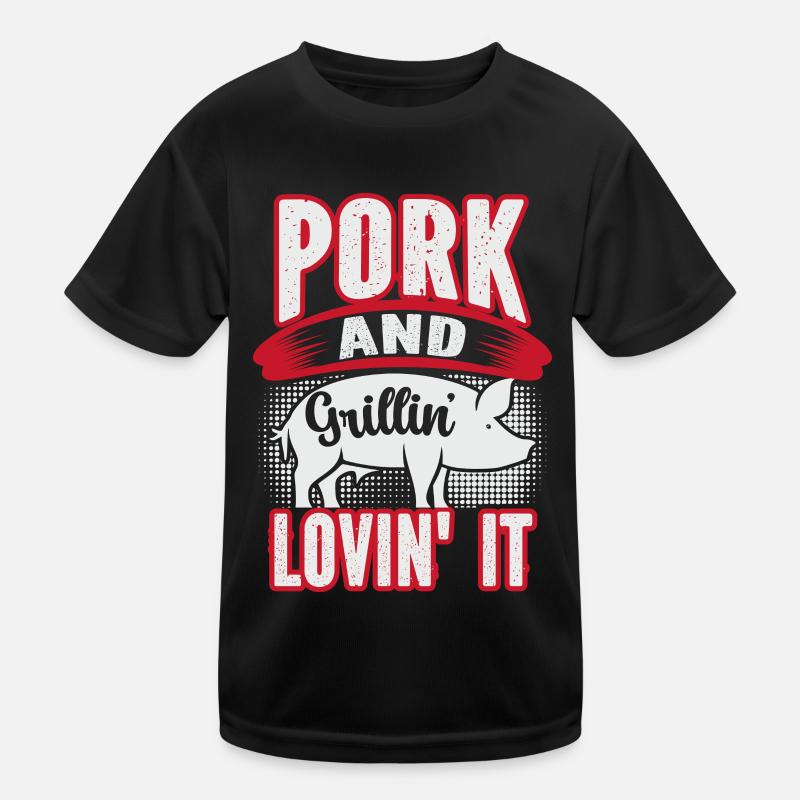 Grill Grillgrill Schweinefleisch Kinder Funktions-T-Shirt