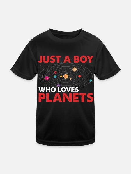 Solar System, Planets, Science Space, Astrology - Kids Functional T-Shirt - black - Front