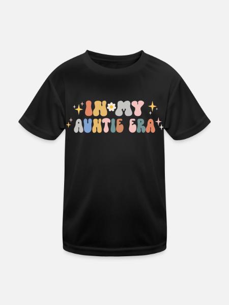 Aunt Retro Groovy Baby Announcement Aunt - Kids Functional T-Shirt - black - Front