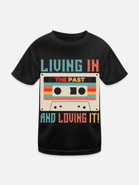 Fille garçon enfants 70 s 80 s 90 s Disco Costume tenue - T-shirt sport Enfant - noir - Devant