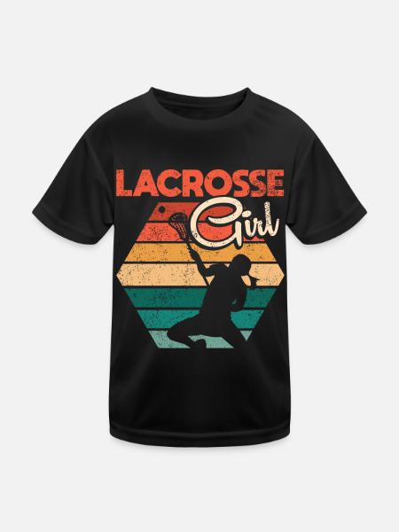 Lacrosse Stick Lax Girl Spieler Mom Torwartfrauen - Kinder Funktions-T-Shirt - Schwarz - Vorne