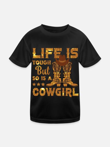 Cowboy rodéo Western Vintage Country Sud - T-shirt sport Enfant - noir - Devant