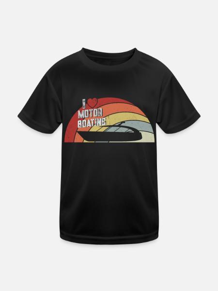 Bateau à moteur - Capitaine Bateau à moteur du lac Boater - T-shirt sport Enfant - noir - Devant