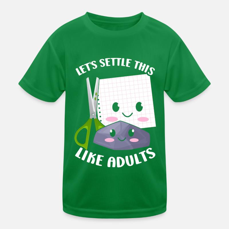 Rock Paper Scissors Funny Group Kawaii Kids Functional T-Shirt