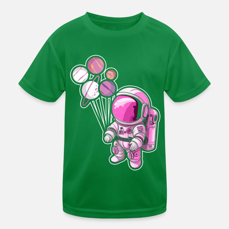 Astronaute tenant des ballons de planète Système solaire T-shirt sport Enfant