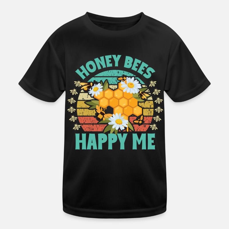 Honey Bee Webeke Hive Beekeeper Honeycomb Kids Functional T-Shirt