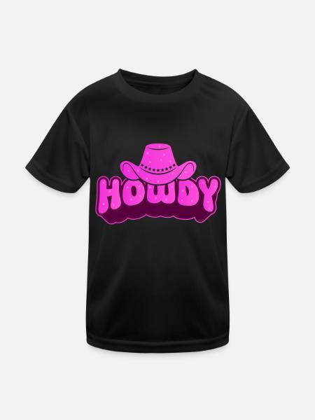 Groovy Howdy Rodeo Pays de l’Ouest Sud - T-shirt sport Enfant - noir - Devant