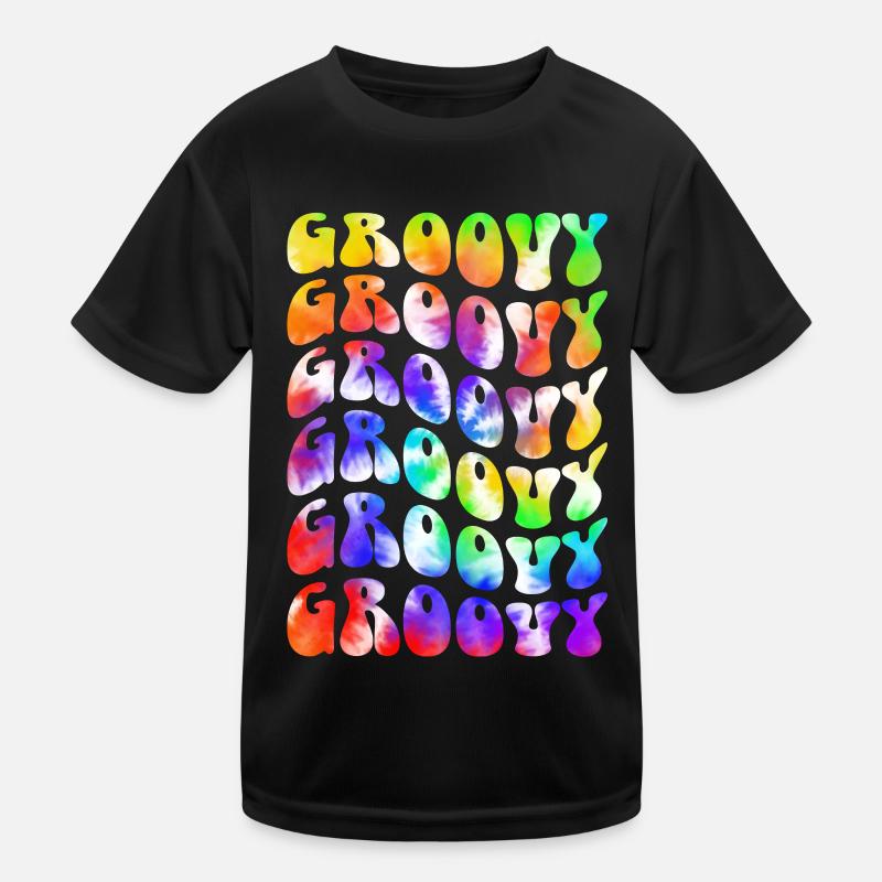 Groovy Tie Dye Retro 70s Hippie Vintage Kids Functional T-Shirt