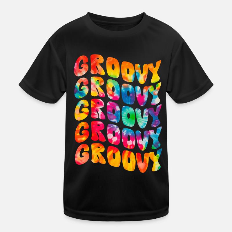 Groovy Tie Dye Retro 70s Hippie Vintage Kids Functional T-Shirt