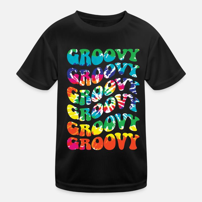 Groovy Tie Dye Retro 70s Hippie Vintage Kids Functional T-Shirt