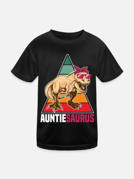 Tanteaurus T Rex Dinosaur Aunt Saurus Family - Kids Functional T-Shirt - black - Front