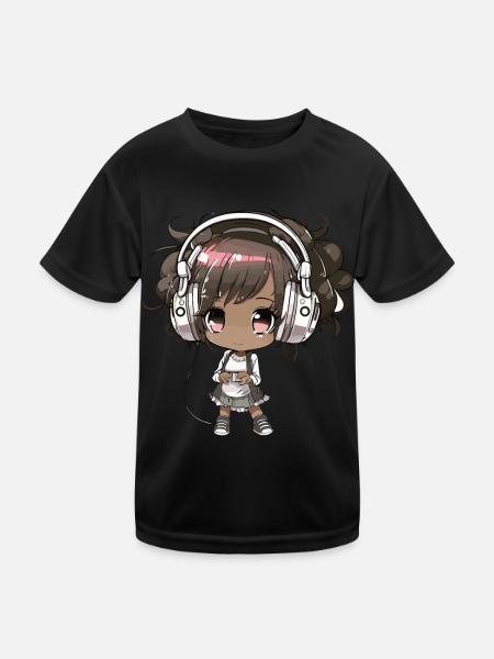 K-Pop Anime African American Kpop Music - Kids Functional T-Shirt - black - Front