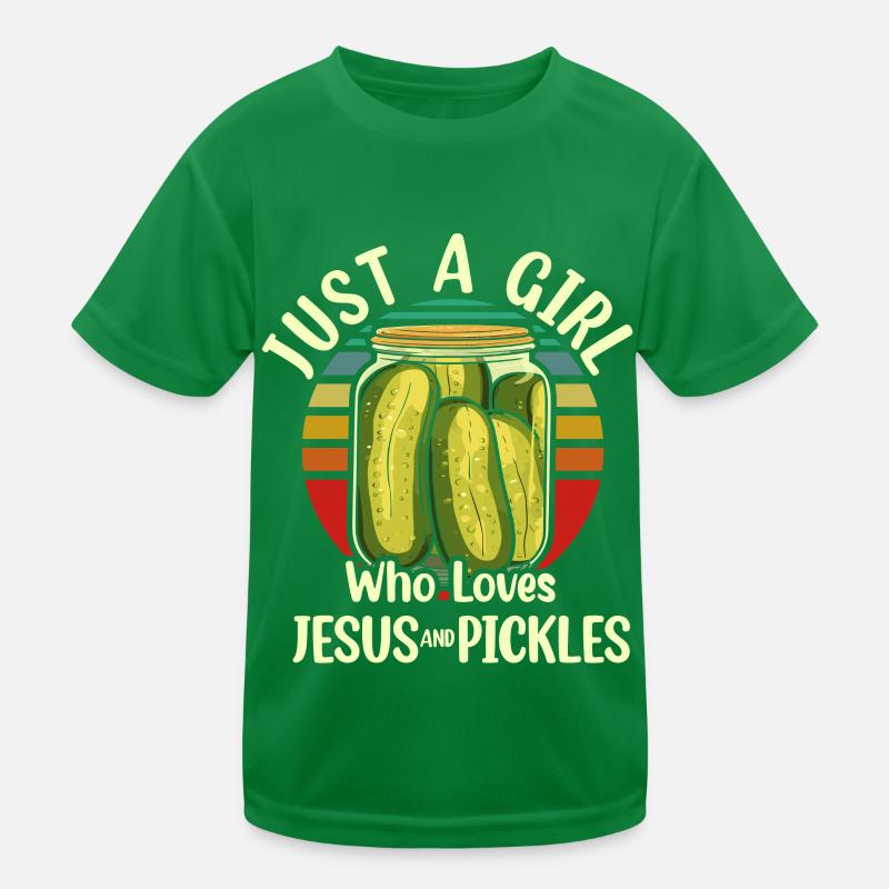 Pickles & Jesus Pickle Vegetable Growing Kids Functional T-Shirt