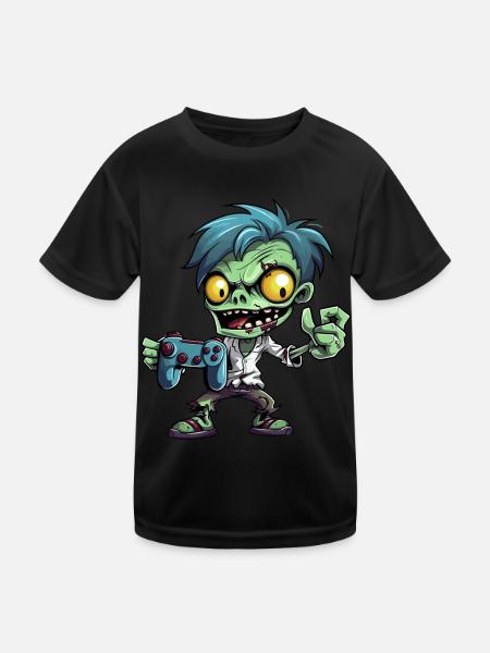 Mignon Zombie Joueur Gaming Zombie Lover - T-shirt sport Enfant - noir - Devant