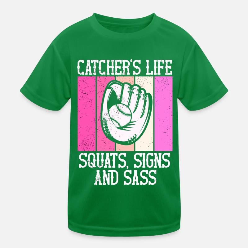 Receveur Softball amant Bat Ball T-shirt sport Enfant