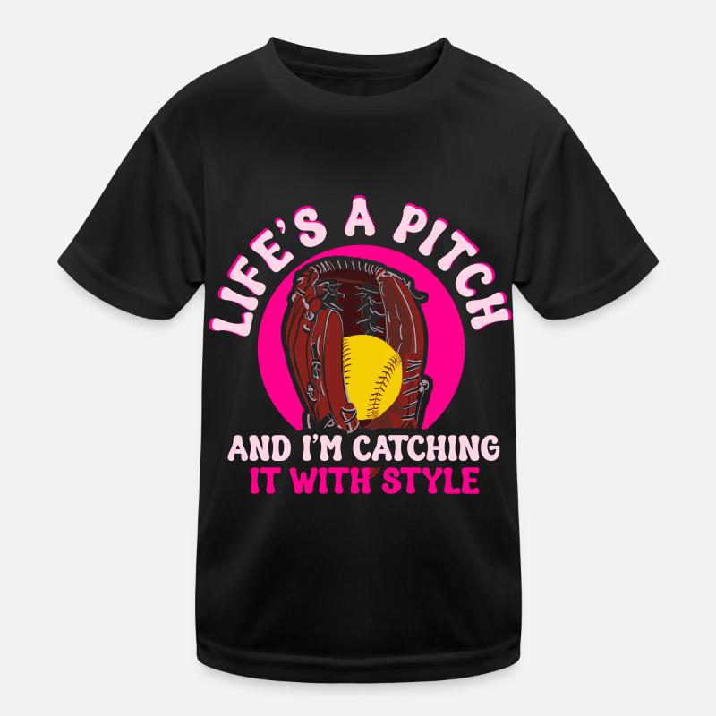 Receveur Softball amant Bat Ball T-shirt sport Enfant