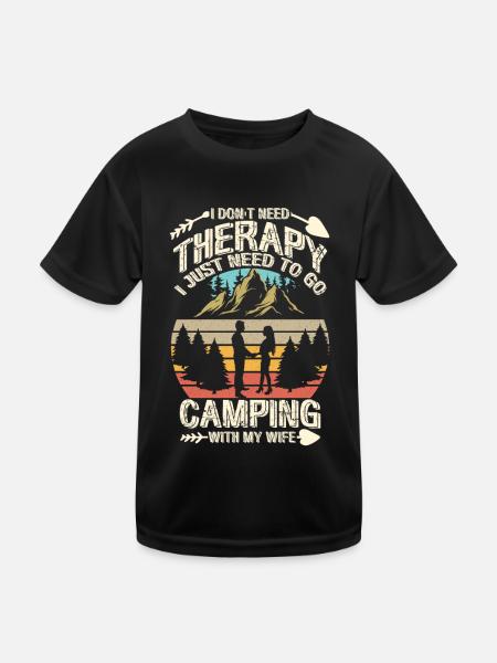 Husband And Wife Camping Partner Couple Matching - Kids Functional T-Shirt - black