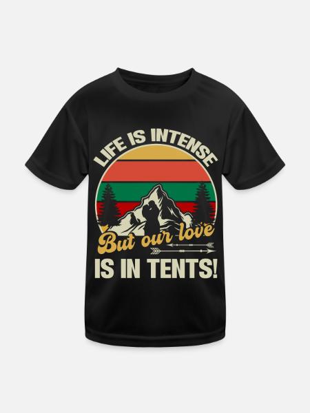 Husband And Wife Camping Partner Couple Matching - Kids Functional T-Shirt - black - Front