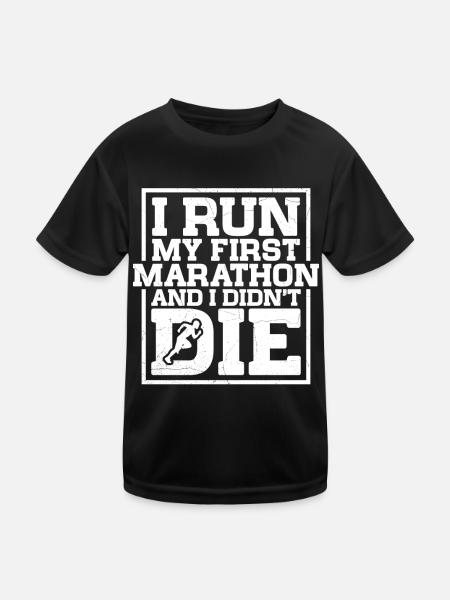 26. 2 Marathonläufer Lustiger Marathon Zitat - Kinder Funktions-T-Shirt - Schwarz - Vorne