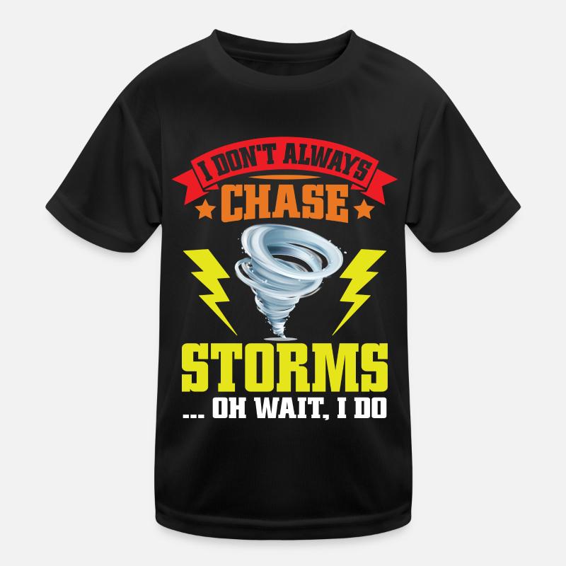 Funny Tornado Hurricane Weather Chaser Kids Functional T-Shirt