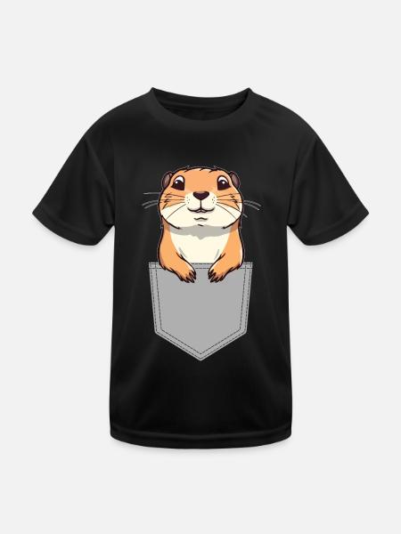 Lustige Prärie -Hundeliebhaber Lustiger Nagetier - Kinder Funktions-T-Shirt - Schwarz - Vorne