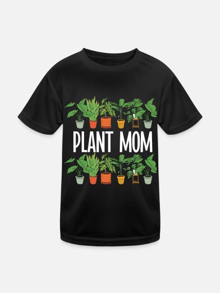 Plante Mère Mère Jardin Plantes Fleur - T-shirt sport Enfant - noir - Devant