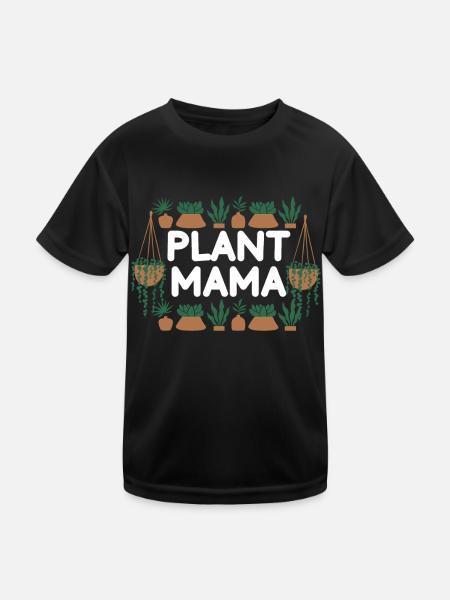 Plante Mère Mère Jardin Plantes Fleur - T-shirt sport Enfant - noir - Devant