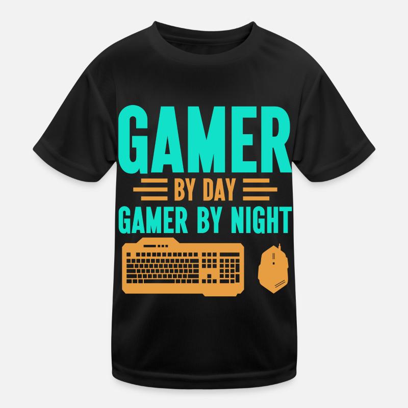 PC Joueur Vidéo Ordinateur Nerd Jeux WASD T-shirt sport Enfant